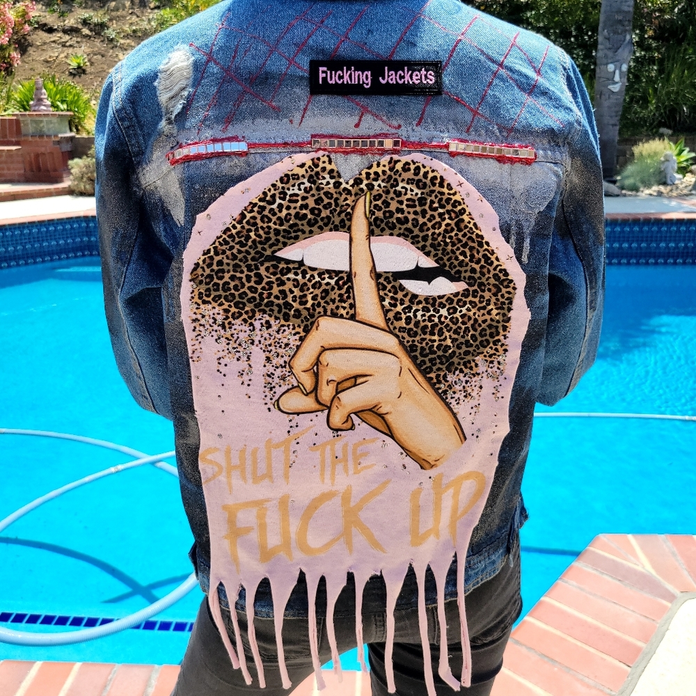 Exclusive Custom "F****** Jackets" One-of-a-Kind Denim Jacket - Size S - Picture 6 of 7